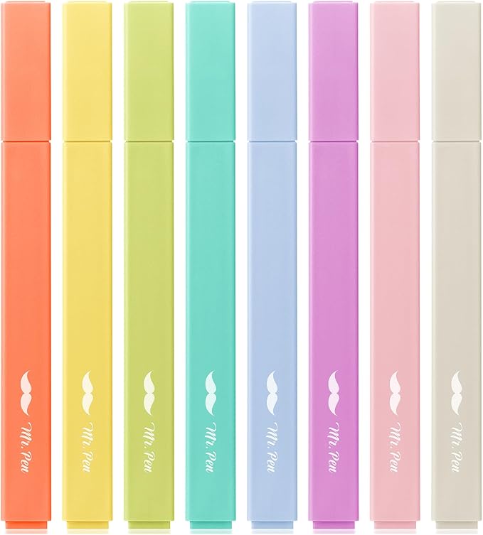 Mr. Pen- Aesthetic Highlighters No Bleed, 8 Pack, Cute Highlighters Assorted by MrPen