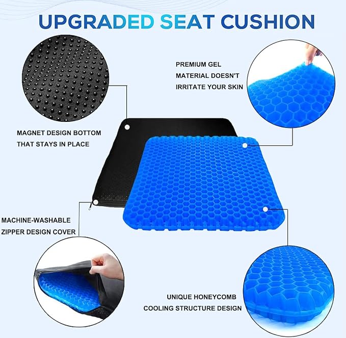 Gel Seat Cushion for Long Sitting Pressure Relief - Image 4