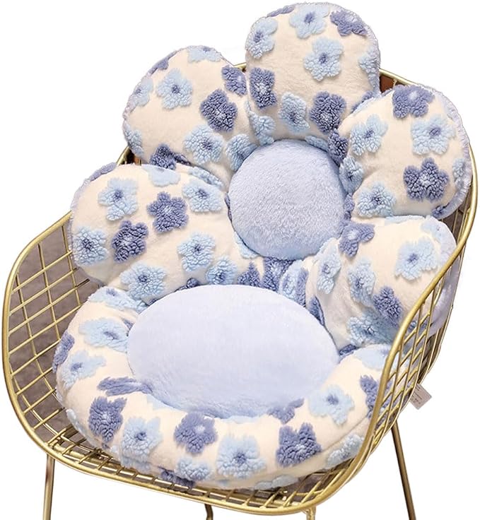 Flower Chair Cushion with Backrest Comfortable Office Chair Pad Student by Gujuja
