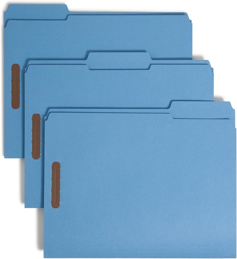 Smead Fastener File Folders, Reinforced 1/3-Cut Tabs, 2 Fasteners, Letter Size by SMEAD