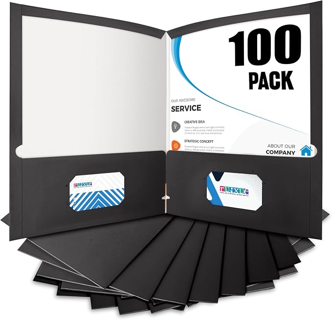 BIBRADAA® 100 Packs Black File Folders, Paper Folder Surface by BIBRADAA