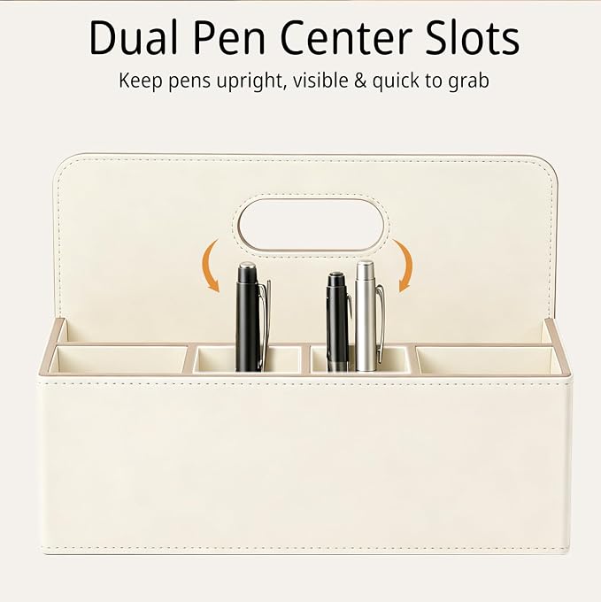 Mail Organizer Countertop, Pencil Holder, Office Supplies File Bill Sorter | PU - Image 5
