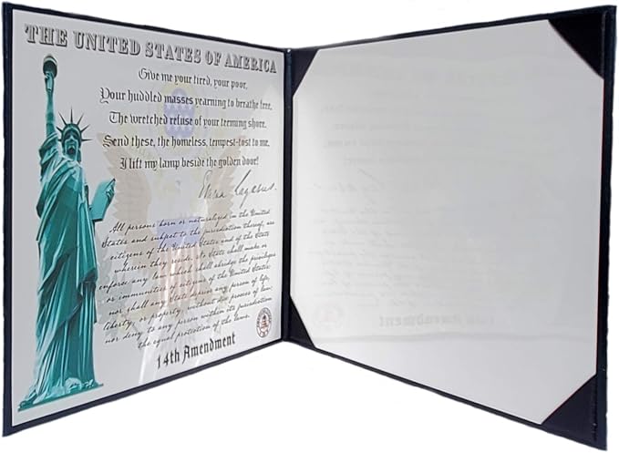 US Naturalization and Citizenship Certificate Holder. Gold American Eagle - Image 2