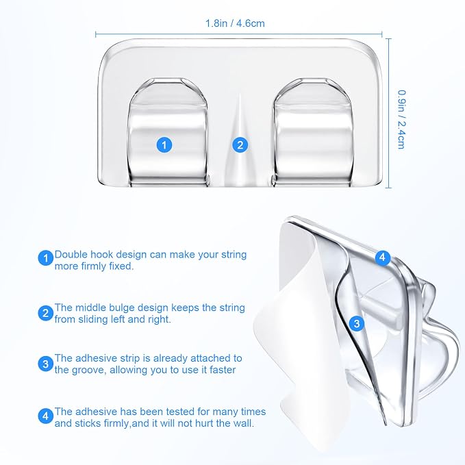 Hetyue Hooks for Outdoor String Lights Clips: 26Pcs Heavy Duty Light Hook - Image 3