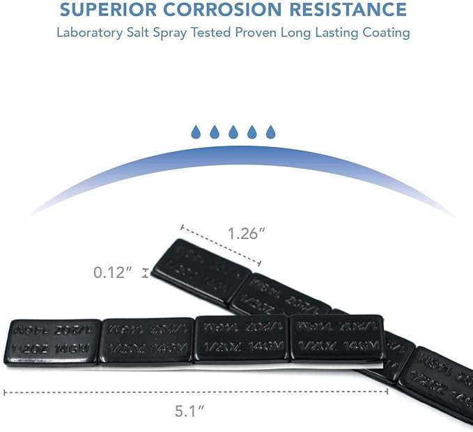 CKAuto 1/2oz, Ultra Slim Low Profile, Adhesive Stick On Wheel Weights, 12 oz/ - Image 4
