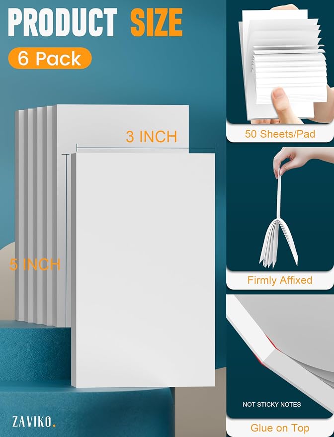 Note Pads 3x5, 6 Pack Small Notepads 3x5 Memo Pads, Small Notebooks 3x5 Scratch - Image 2