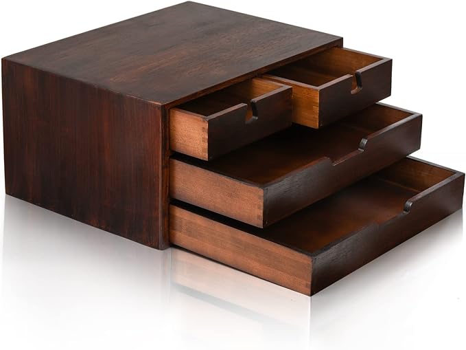DEAYOU Bamboo Desk Organizer, 100% Natural Bamboo Desktop Drawer Organizer - Image 5