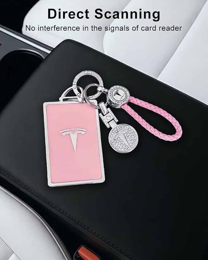 for Tesla Key Card Holder Bling Key Chain Card Key Holder - Image 4