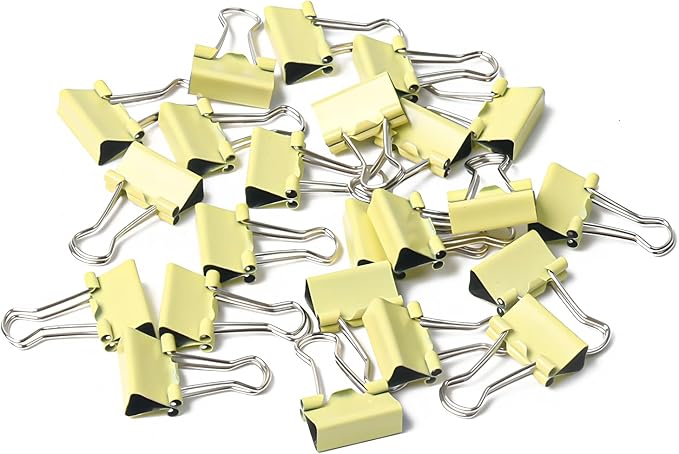 50 Pack Small Yellow Binder Clips 3/4 Inch, Colored Little Paper Clamps - Image 7