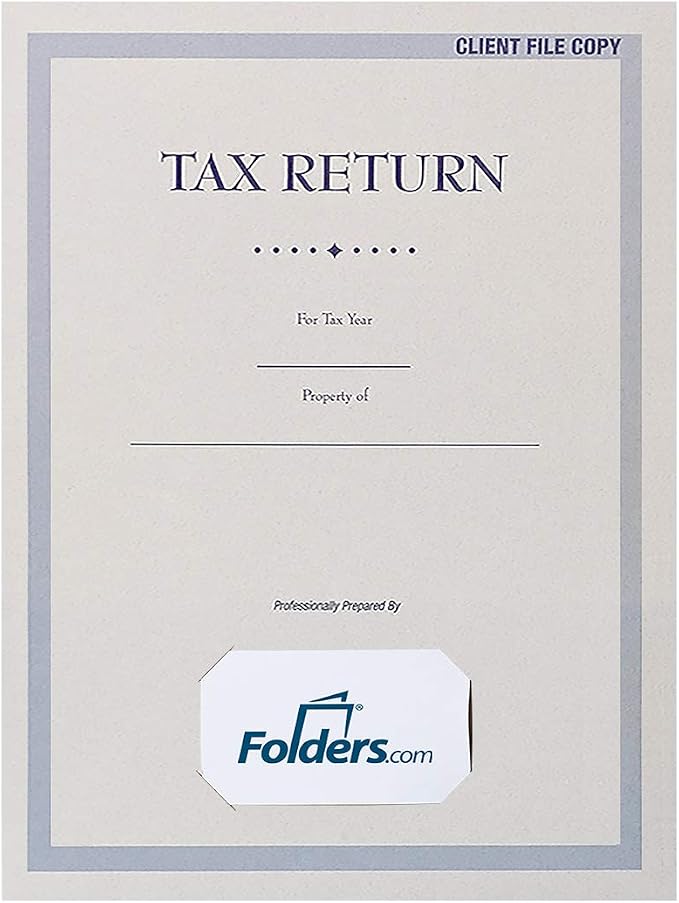LUXPaper 9" x 12" Tax Return Folders | Two Pocket | Front Card Slit | Natural | - Image 3