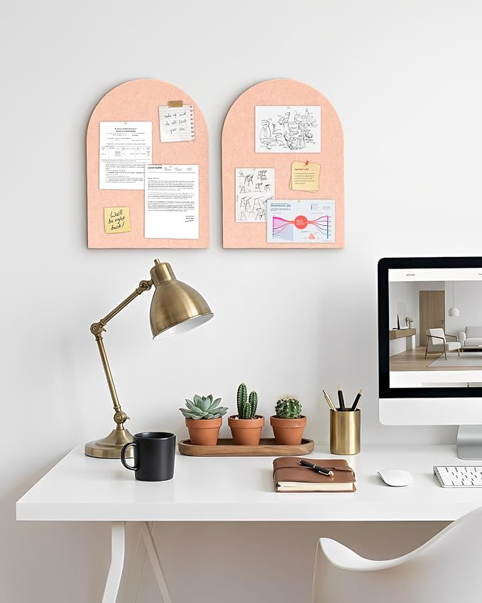 Arched Felt Bulletin Board, Small Cork Board Alternative - Image 5