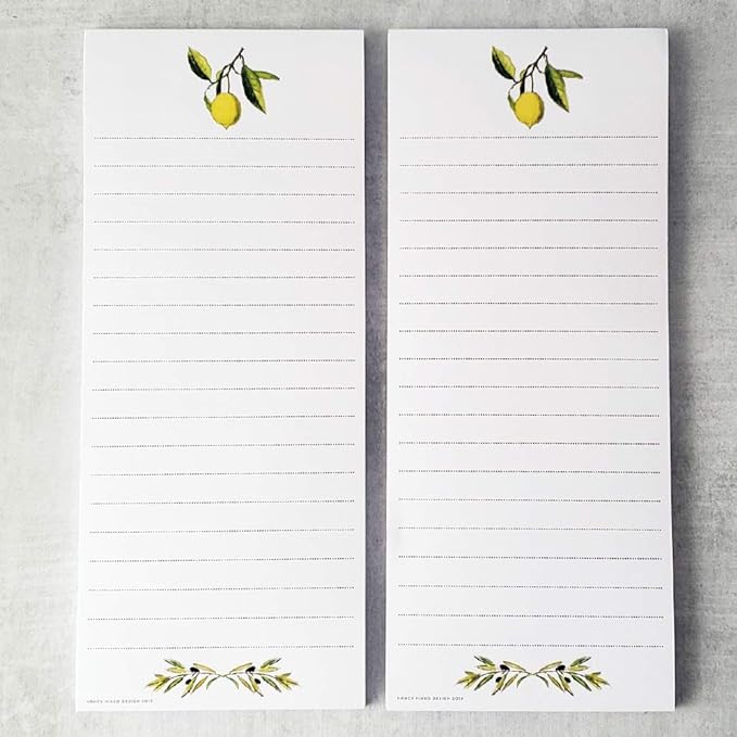 Lemon and Olive Branch Refrigerator Notepads by NancyNikko