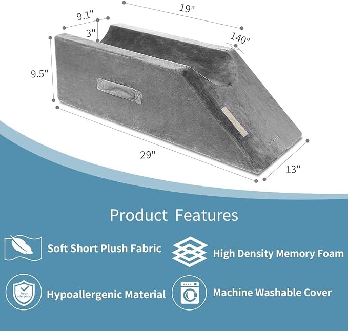LightEase Memory Foam Leg Support and Elevation Pillow w/Dual Handles - Image 3