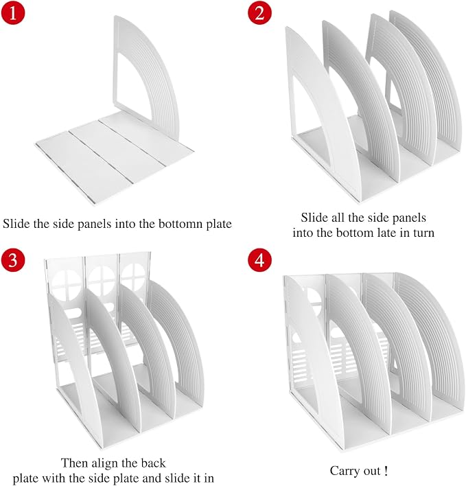 SAYEEC 2Pcs Magazine Holder Plastic File Sorter Binder Holder - Image 7