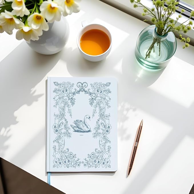 Pearhead Hardcover Journal Notebook 6x8 – Blue Swan College-Ruled Writing - Image 8