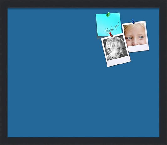 PinPix 20x17 Inch Cork Bulletin Board. This Decorative Framed Pin Board Comes with Navy Pastel Design and a Satin Black Frame. Ideal for Home Office Decor or Message Board (PinPix-1811)-DeskLoop Office