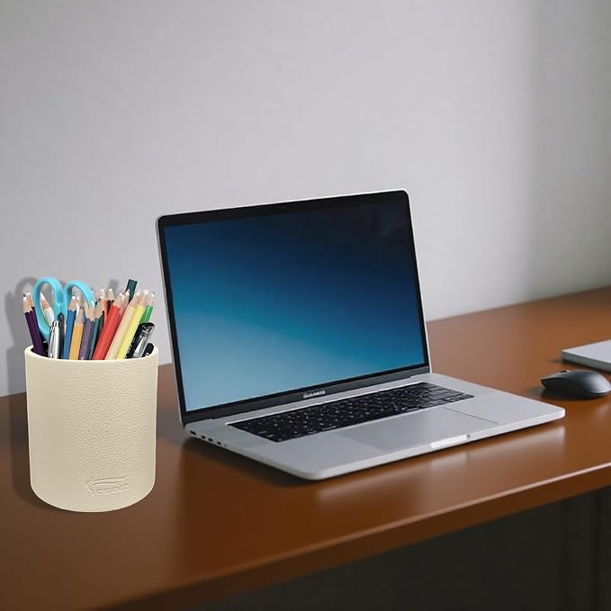 Leather Pen Holder, Desktop Elegant Pen Holder - Image 3