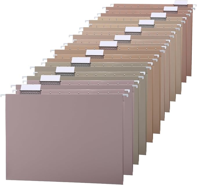 12 Pack Decorative Hanging File Folders, Letter Size by Trandraft