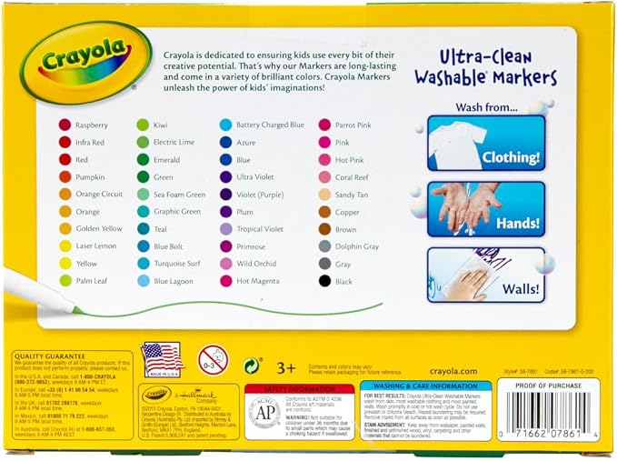 Crayola Ultra Clean Fine Line Washable Markers, School Supplies, Classroom - Image 2