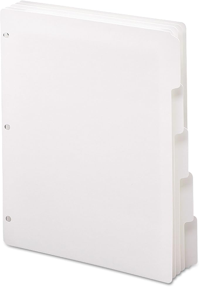 Smead 89415 Three-Ring Binder Index Divider 5-Tab White - Image 4