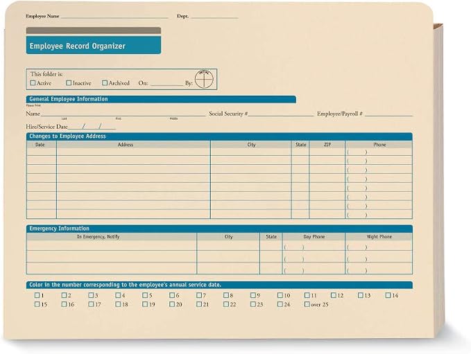ComplyRight Employee Record Organizer Expandable Folder, Document Filing Folder by ComplyRight