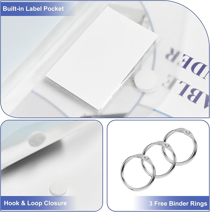 20 Pack Clear Expandable Binder Pockets - Image 4
