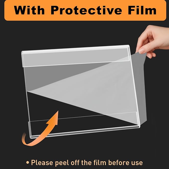 12 Pcs Acrylic Sign Holder 11 x 8.5, Horizontal Wall Mount Sign Holders - Image 5