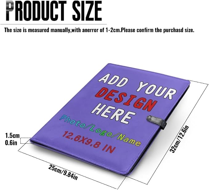 Personalized Leather Portfolio for Men Women, Custom Logo/Text/Photo Binder - Image 4