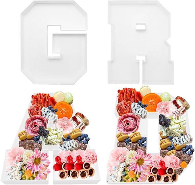 2026 Plastic Fillable Charcuterie Number Letter Shaped Reusable Serving Tray by valguri