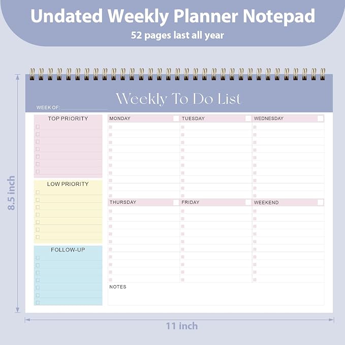 Weekly To Do List Notepad, Undated Planner - Image 3
