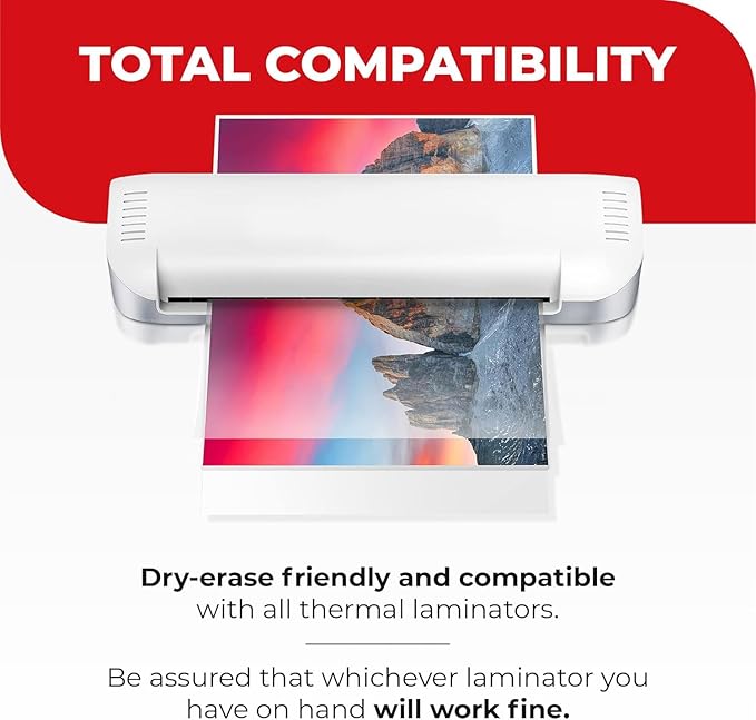 3MIL Thermal Laminating Sheets (200 Count) 9x11.5 inch, Letter Size, Dry-Erase Friendly Laminate Pouches, Compatible with Laminator Machine, Crystal Clear Laminated Finish-DeskLoop Office