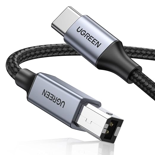 UGREEN USB B to USB C 6 FT Printer Cable, Nylon USB B to C Cord by Unknown