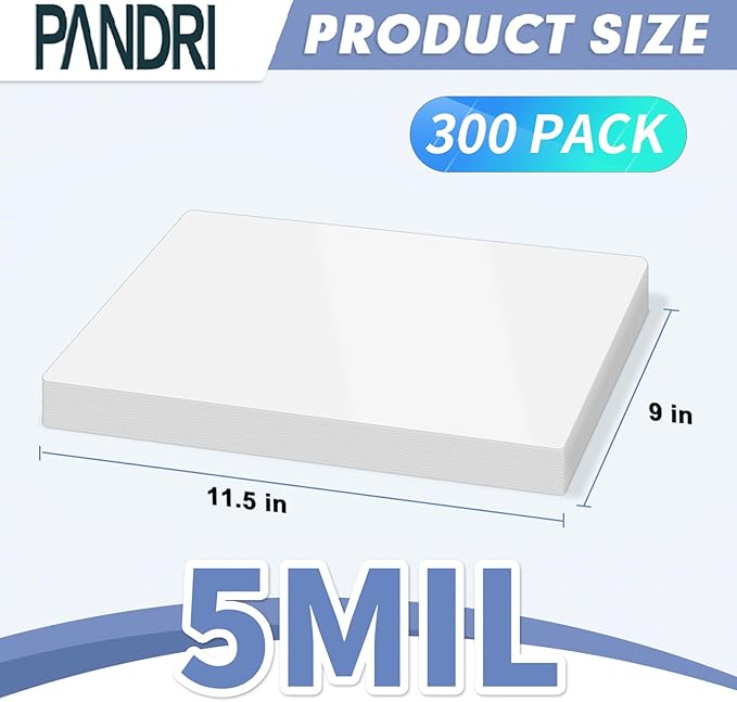 Laminating Sheets, PANDRI 300 Pack Thermal Laminator Pouches Holds 8.5 x 11 Inch, 5 Mil Clear Laminator Paper 9 x 11.5 Inch, Letter Size-DeskLoop Office