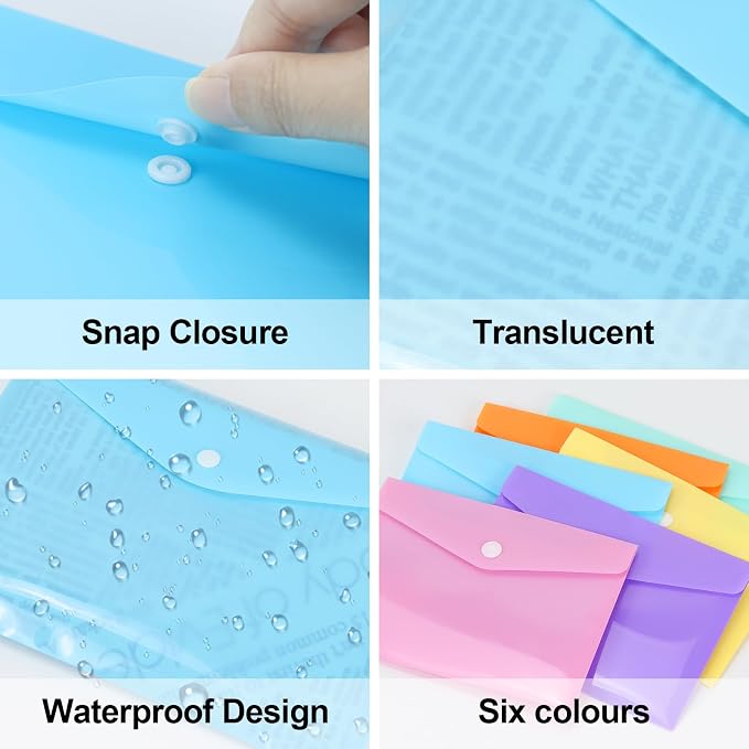 Plastic Envelopes 10 Pack Clear Document Folders，Plastic Envelopes - Image 4