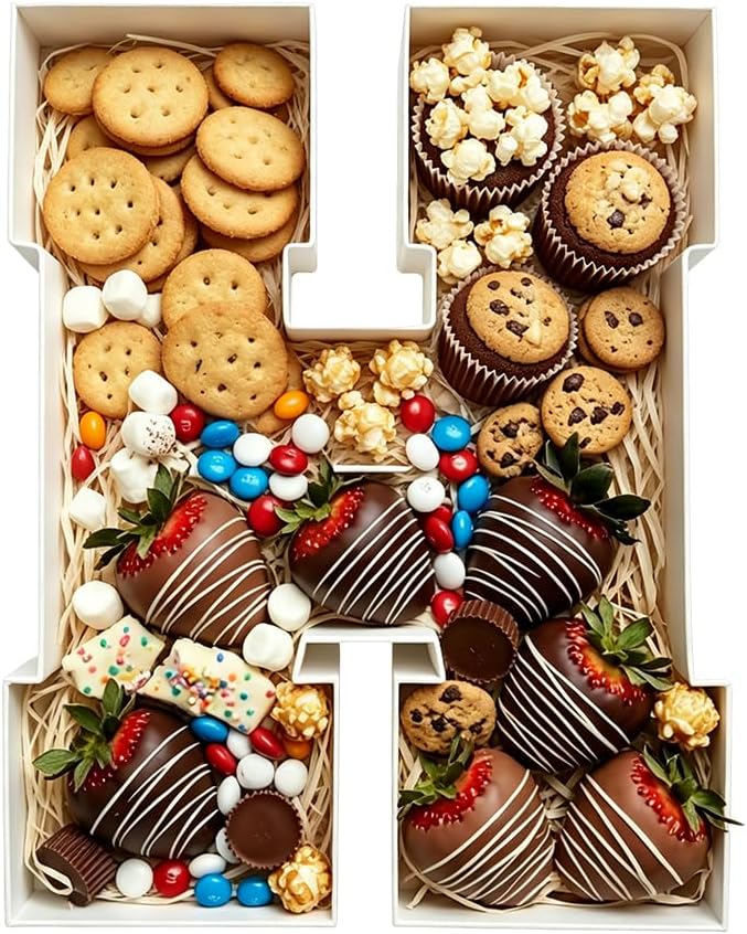 Plastic Fillable Letter Charcuterie Box, 10in Reusable Alphabet Shaped Tray by ANNJINT