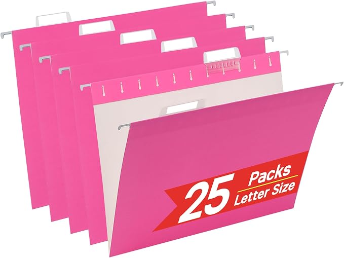 VZCPYTPM 25 Pack Hanging File Folders Letter Size, Reinforced Rods by OfficeSuppliesDirect