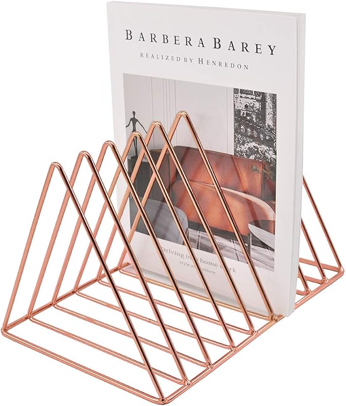 EASEPRES 9 Slot Magazine Rack Book Record Holder, Desktop Iron Storage Rack - Image 5