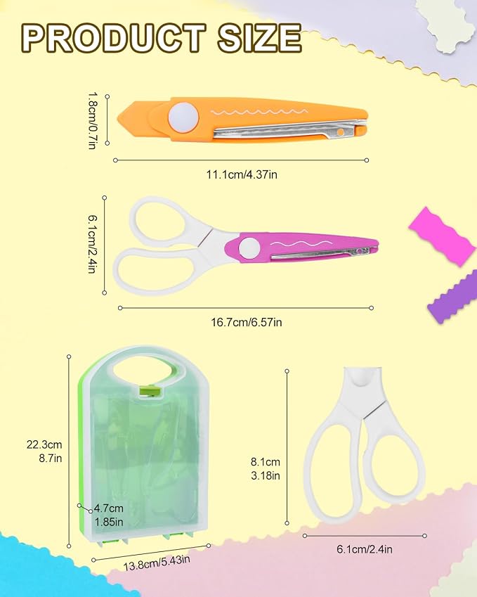 UCEC Decorative Paper Scissors Set, 5 Pairs Zig Zag Edges - Image 8