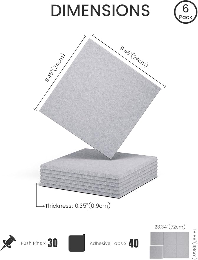 Felt Bulletin Board Tiles -28"x18" Cork Board Alternative - Image 2