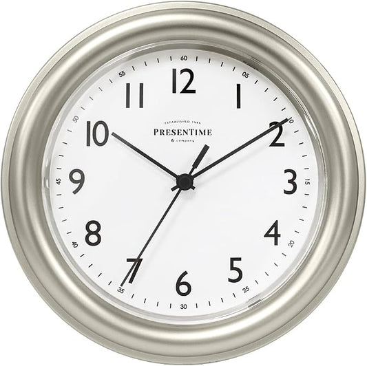 Presentime & Co. 8.5" Modern Farmhouse Essential Wall Clock, Silent Non Ticking by Presentime