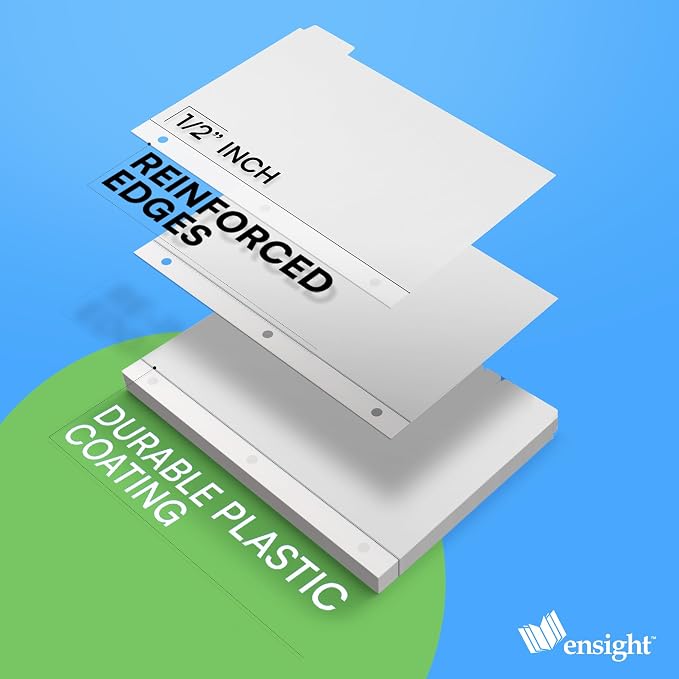 Ensight 3 Ring Page Dividers Bulk, 1/8 Cut Tab Dividers - Image 3