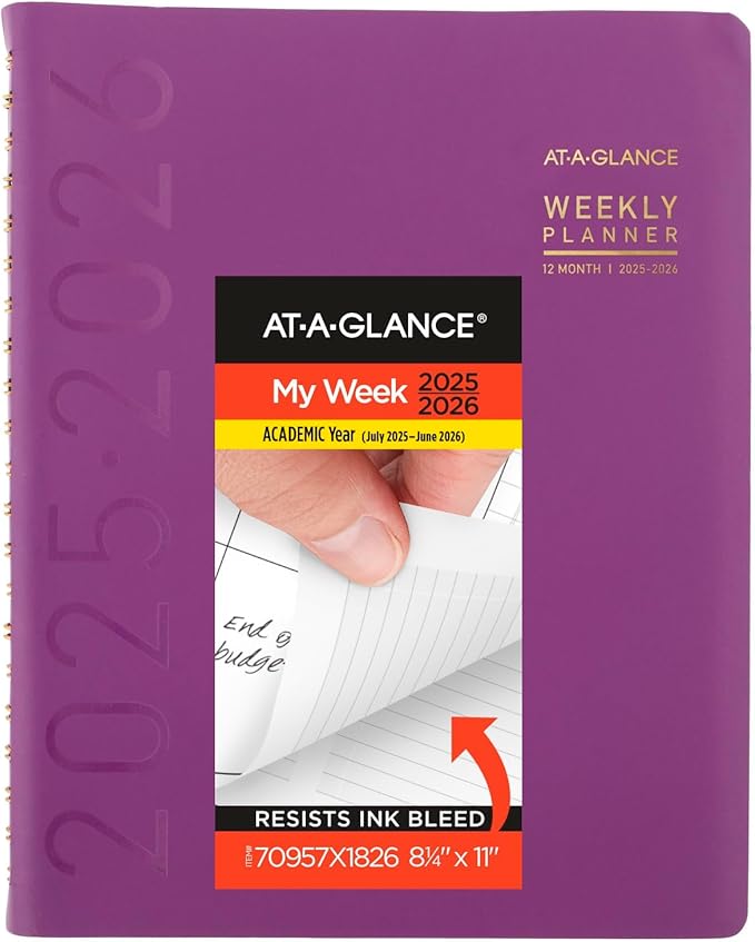 AT-A-GLANCE Planner 2025-2026 Academic, Weekly & Monthly, Half-Hourly by AT-A-GLANCE