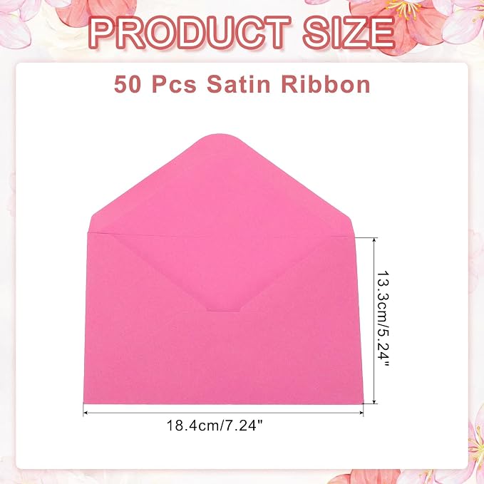 PATIKIL 7x5 Inch Invitation Envelopes, Rose Red - Image 2
