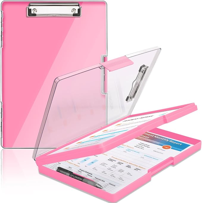 SFLHHDM Clipboard with Storage, Heavy Duty Clip Boards 8.5x11 with 2 Storage by SFLHHDM