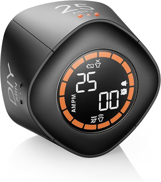 VEWINGL Cube Productivity Timer, 5/10/25/DIY Min Presets + Count-Up Mode by VEWINGL