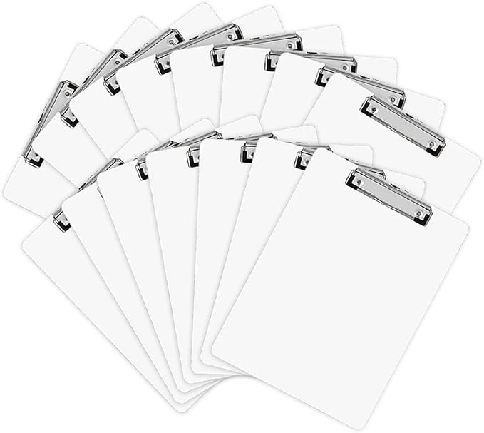 Dry Erase Clipboards, HERKKA 15 Pack Hardboard Office Whiteboard Clipboards Low by HERKKA