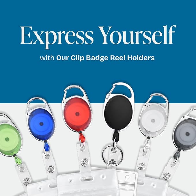 5 Pack Id Badge Holder With Clip – Transparent Yellow Badge Reels with Id - Image 7