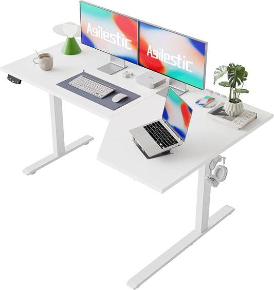 Agilestic Electric Standing Desk, L-Shaped 59 Inches Height Adjustable Desk by Agilestic