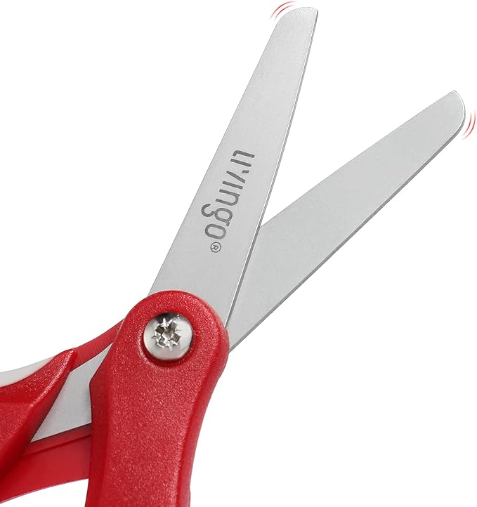 LIVINGO 24 Pack 5” Kids Scissors, Blunt Safety Blade, Left/Right Handle - Image 5