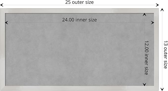 Amanti Art Silver Framed Magnetic Board 13x25 Small Vision Board - Image 4